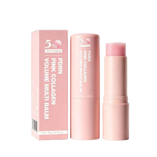 PDRN Pink Collagen Volume Multi-Balsam Stick | Fórmula Pura Anti-Edad e Hidratante | Stick en Crema para Rostro Cuerpo y Ojos contra Arrugas, Líneas de Expresión y Piel Seca (10g) (pink 2 pack)