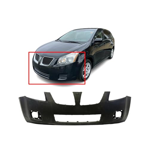 Image of FitParts Compatible with Pontiac Vibe 2009-2010 Front Bumper Cover | Primed, With Fog Light Holes, Without Parking Sensor Holes, Without Tow Hook Hole, Wagon, OEM 88975651, GM1000868