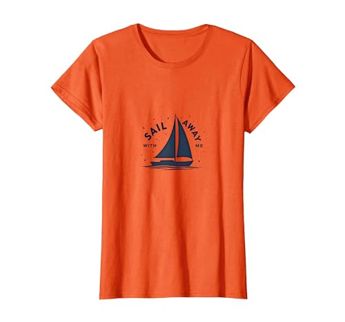 Navega Conmigo: Velero de Aventura náutica Camiseta, Mujer, Naranja, 3XL