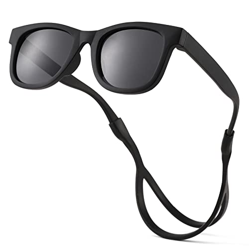 Image of COASION Bendable Flexible Polarized Newborn Baby Sunglasses with Silicon Strap for Infant Boys Girls Age 0-12 Months CA9042