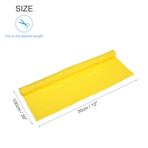 Image of MECCANIXITY 39 inch Elastic Cuffs Ribbed Trims Cotton Fabric Knit Rib Stretch Tape Cuff Sleeve Waistband for Sewing, 12 inch Wide Yellow
