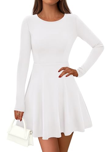 PRETTYGARDEN Womens Long Sleeve Cocktail Mini Dress 2025 Fall Crew Neck A Line Homecoming Party Short Dresses Elegant Classy