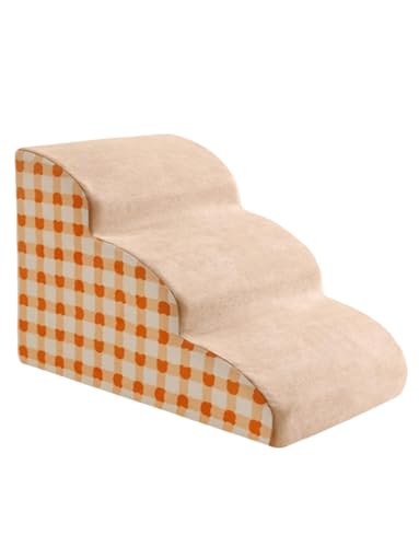 小型犬・猫用犬用階段 ベッド・ソファ用ペットステップスロープ(Red,40x56cm)