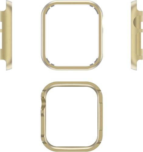 Leotop Compatible with Apple Watch Case 46mm, Compatible iWatch Bumper Metal Protective Cover Aluminum Frame Bling Shiny Protector Compatible Apple Watch Series 10 (Gold, 46mm Series 10 (2024)) by Leotop - Image 6