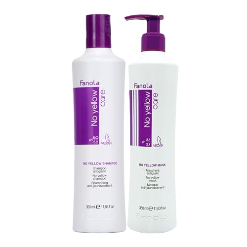 Fanola Color Depositing Purple Shampoo Toner Bundle with No Yellow Mask