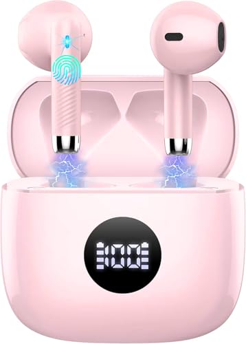 Image of Wireless Bluetooth 5.4 Earbuds, Ear Buds LED Power Display Headphones 6D Stereo, Bluetooth Earbuds in-Ear Noise Cancelling Mic, 40H Playback Mini Case IP7 Waterproof Sports Earphones for Android iOS