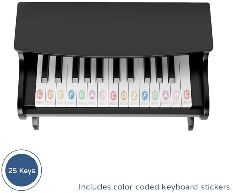 ZIPPY Kids Piano Keyboard, 25 Keys Digital Piano for Kids, Mini Music Educational Instrument Toy, Wood Toy for Toddlers Girls Boys (Black) - 3
