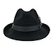 Belfry Crushable Dress Fedora Men's Vintage Style Hat 100% Pure Wool in Black Blue Grey Pecan Brown and Striped Bands (US, Alpha, Large, Black)