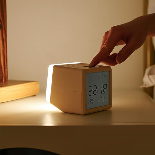 Despertador infantil pantalla LED con luz ambiental regulable e higrómetro 4