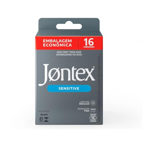 Preservativo Lubrificado Jontex Sensitive 16 unidades, Transparente
