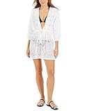 Dotti Gypsy Gem Drawcord Waist Tunic Cover-Up White LG