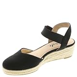 LifeStride Womens Kimmie Wedge Espadrilles Black 9 W