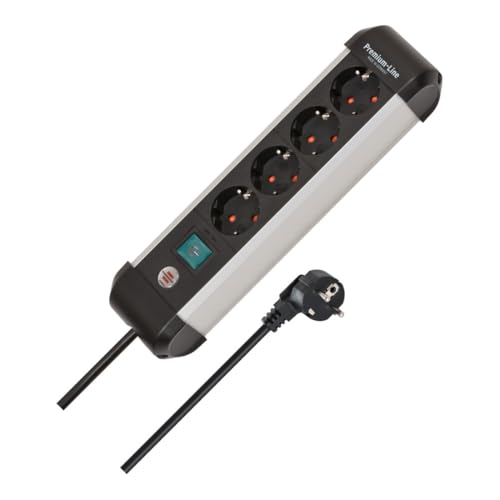 Brennenstuhl Premium-ALU-Line regleta enchufes de 4 Tomas/regleta de Aluminio múltiple con Interruptor