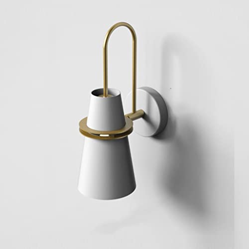 Widppsopt Wall Lamp, LED Bedroom Light, Iron Vanity, White