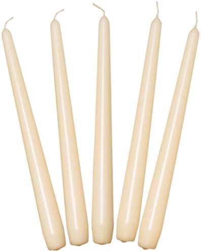 Deli Supplies Dinner Party Christmas Table Decor Bistro Candles Non Drip Tapered 9 24cm Tall Taper Candle 7 Hour Burn Time Smokeless and Dripless Quality Wax (Red, 10)