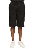 G-Style USA Men's Solid Fleece Heavyweight Cargo Shorts FS76 - Black - 4X-Large
