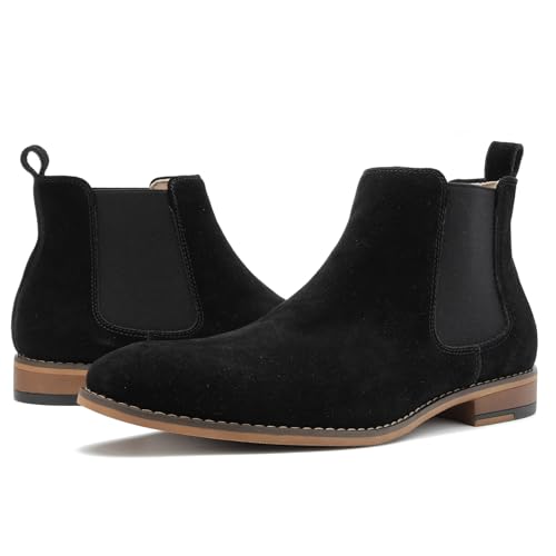 Image of Cestfini Chelsea Boots Men Classic Elastic Dress Boots Casual Men's Chelsea Ankle Boots