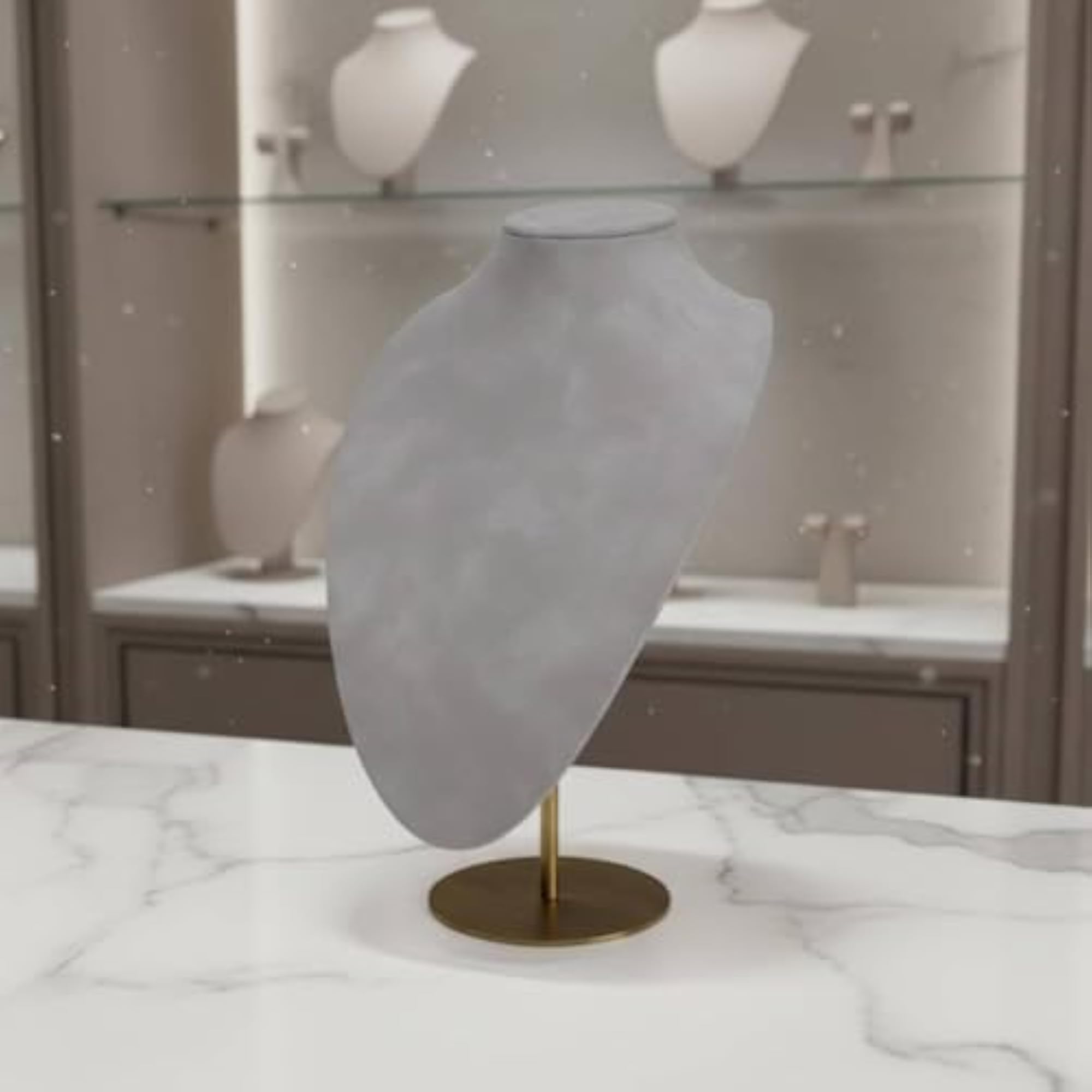 Light Luxury Necklace Display Bust with Stable Metal Base
