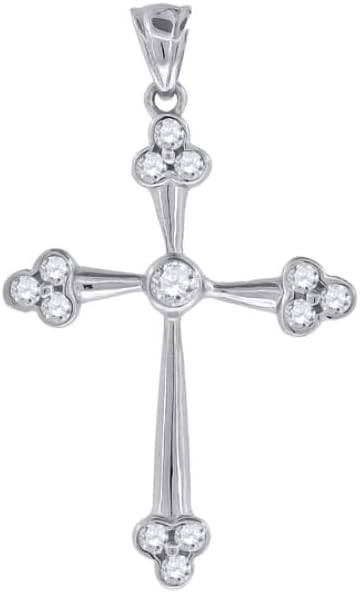 Diamond2Deal 925 Sterling Silver Religious Crucifix Cross Religious Charm Pendant