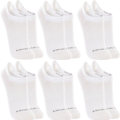 LUPO Kit 6 Pares Meia Sapatilha Soquete Invisível Original Masculina, 6 Branco, 33-36