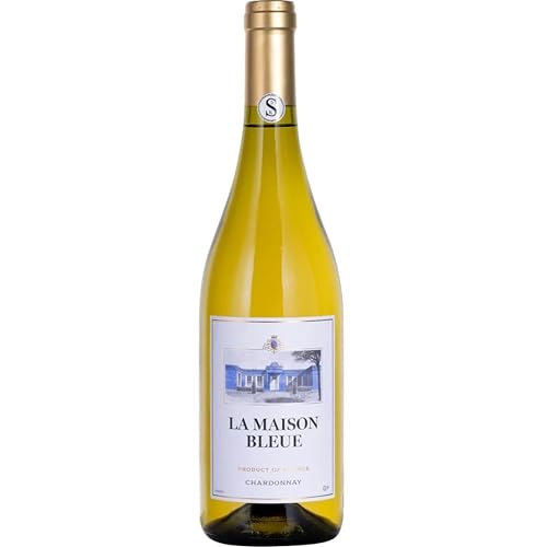 La Maison Bleue Chardonnay - Smooth & Elegant White Wine with Notes of Ripe Fruit & Subtle Oak, Perfect for Every Occasion - 14.5% ABV