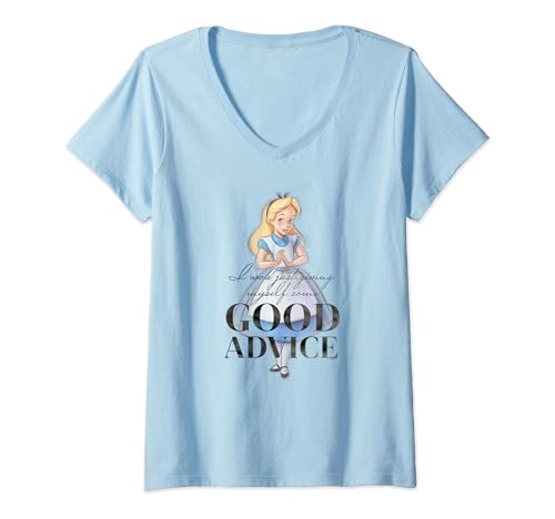 T-Shirt col V Alice in Wonderland Disney 100 Anniversary le cadeau idéal pour fan de pop culture