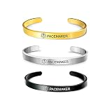 RENYILIN 3PCS stainless steel cuff Medical alert ID Emergency First Aid bracelet (PACEMAKER)