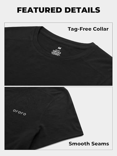 ORORO Women's 100% Wool T-Shirt, Breathable Short Sleeve Wool Base Layer for Hiking, Travel, Daily Wear4