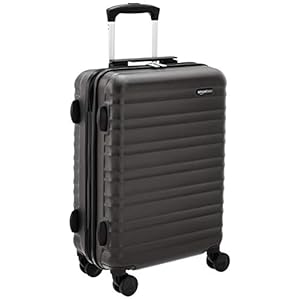 AmazonBasics premium hardside spinner bagage met ingebouwd TSA-slot – 55 cm, grijs, goedgekeurd door de meeste goedkope luchtvaartmaatschappijen