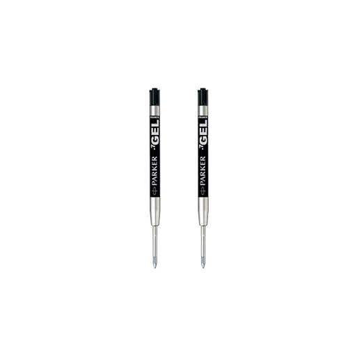 Parker Gel Pen Refill | Medium Tip (0.7mm) | Black QUINK Ink | 2 Count | Foil-Sealed Refill