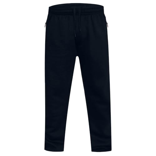 Image of Duke Mens Kingsize Albert Open Hem Jogging Bottoms (1XL) (Navy)