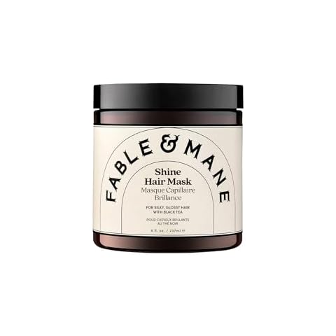 Fable & Mane Shine Hair Mask, Boosts Shine, Tames Frizz and Enhances Colour with Black Tea. 3-Minute, Chai-scented, Hair Gloss Treatment Cover