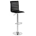 IDIMEX Lot de 2 tabourets de Bar ROCA Chaise Haute Droite pour Cuisine ou comptoir, Assise réglable en Hauteur et pivotante avec Dossier, revêtement en synthétique Noir