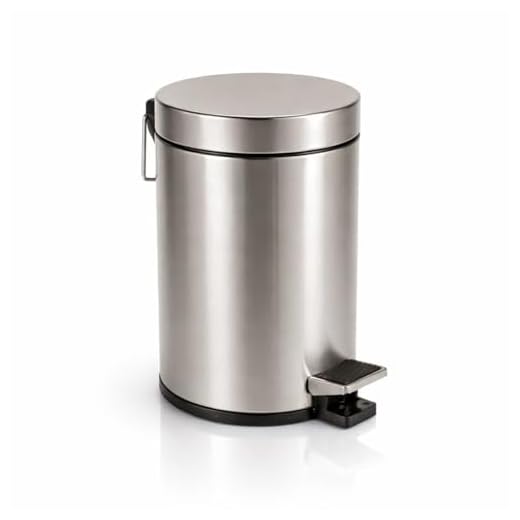 kela 21885 Kosmetikeimer Canosa 3L aus Metall indunkelgrau,17x17x26cm 4 axentia Kosmetikeimer Edelstahl matt gebürstet & rostfrei-Tretmülleimer 3l-Kosmetik Mülleimer mit Deckel-Abfalleimer mit Tritt-Treteimer für Bad & WC, Silber/schwarz, 17 x 17 x 25 cm