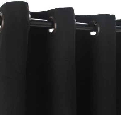 Sunbrella Outdoor Curtain with Nickle Grommets - Black, 50X84