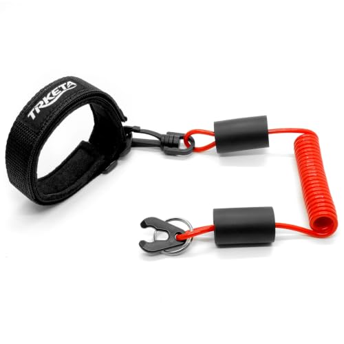 TRKETA Floating Boat Kill Switch Lanyard with Wristband, Red, Fits Yamaha