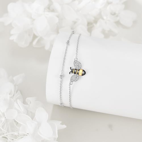 Image of TIGER RIDER Dragonfly Anklet Sterling Silver Dragonfly Gifts Jewelry for Women with Crystal Birthday Anniversary