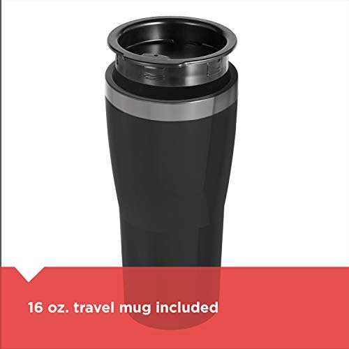 BLACK+DECKER Single Serve Coffee Maker, Includes One Dishwasher Safe Travel Mug (16oz), CM618C Black - 5