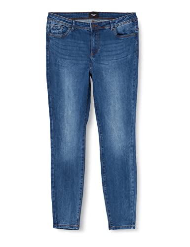 VERO MODA Curve VMTANYA Mr S Piping VI349 GA Curve Jeans, Denim Bleu médium, 54W x 32L Femme Cover