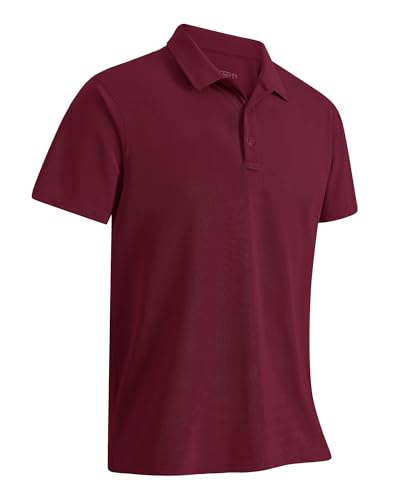 33,000ft Men's Short Sleeve Polo Shirt, Dark Red, S