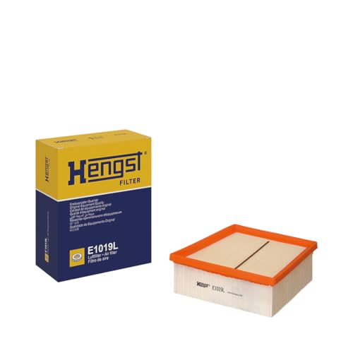 HENGST Air Filter Type E1019L - Air Filter Insert for Cars - Air Filter Car, Car Spare Parts, Car Air Filter, Air Filtration Automotive, Diesel Engine, Petrol Engine