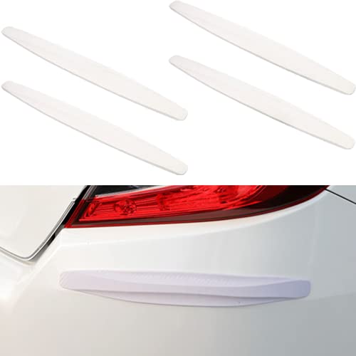 4PCS Protections Flexibles pour Pare-Chocs Avant et Arrière Protection Contre Les Rayures, Bande de Protecteur de Pare-chocs Universel Autocollant Protection pour Pare-Chocs de Voiture (Blanc)