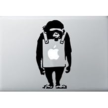 Banksy Monkey Vinyl Decal Sticker Skin for Apple MacBook Pro Air Mac Air, Die cut vinyl decal for windows, cars, trucks, tool boxes, laptops, MacBook - virtually any hard, smooth surface