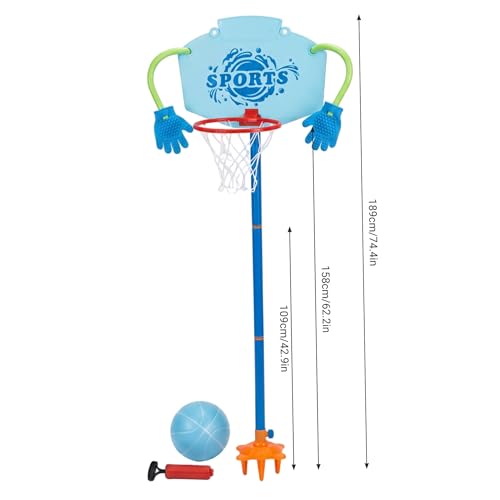 Aspersor para niños giratorio 360 con cobertura de 15 pies y canasta de baloncesto exterior 2
