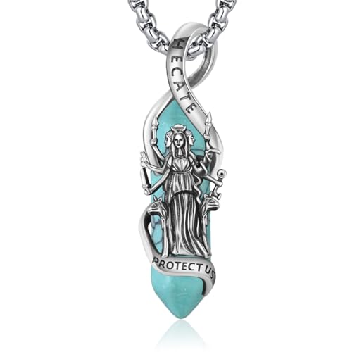DRINSPER Hecate �l�b�N���X Hekate �O�d���_ �����y���_���g 925�X�^�[�����O�V���o�[ �q�[�����O�N���X�^���l�b�N���X �Ñ�M���V���_�b �w�J�e ���p �� ���p ���p ������ �W���G���[ ���f�B�[�X �����Y, Hecate Jewe