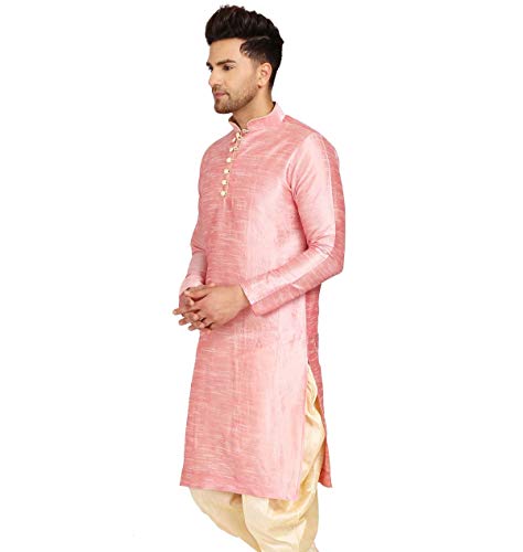 Image of Men's Ethnic Silk Loop Button Kurta
