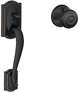 Schlage Lock Company Camelot Front Entry Handle Georgian Interior Knob (Aged Bronze) FE285