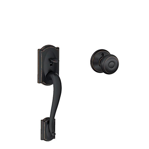 Schlage Lock Company Camelot Front Entry Handle Georgian Interior Knob (Aged Bronze) FE285