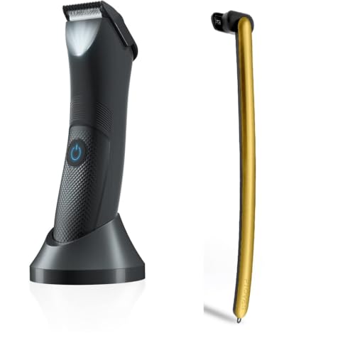 FLOVES Rasoir Dos pour Homme - 3 Rasoirs de Rechange Magnétiques, Lame à 3 Couches Pivotante,...