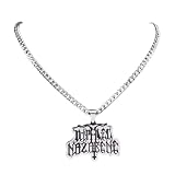 THLNDORXB COLLIER DE NAZARÈNE IMPALÉ COULEUR ARGENT BLACK METAL MUSIQUE GROUPE COLLIERS BIJOUX COLAR MASCULINO